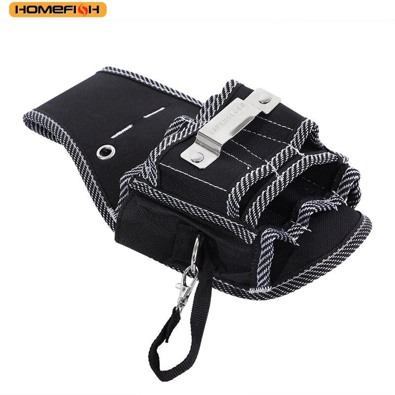 HOMEFISH Simple Waist-Hung Tool Bag, Drill Storage Holster, Multifunctional Pocket Waist Pack for Electrician Repair