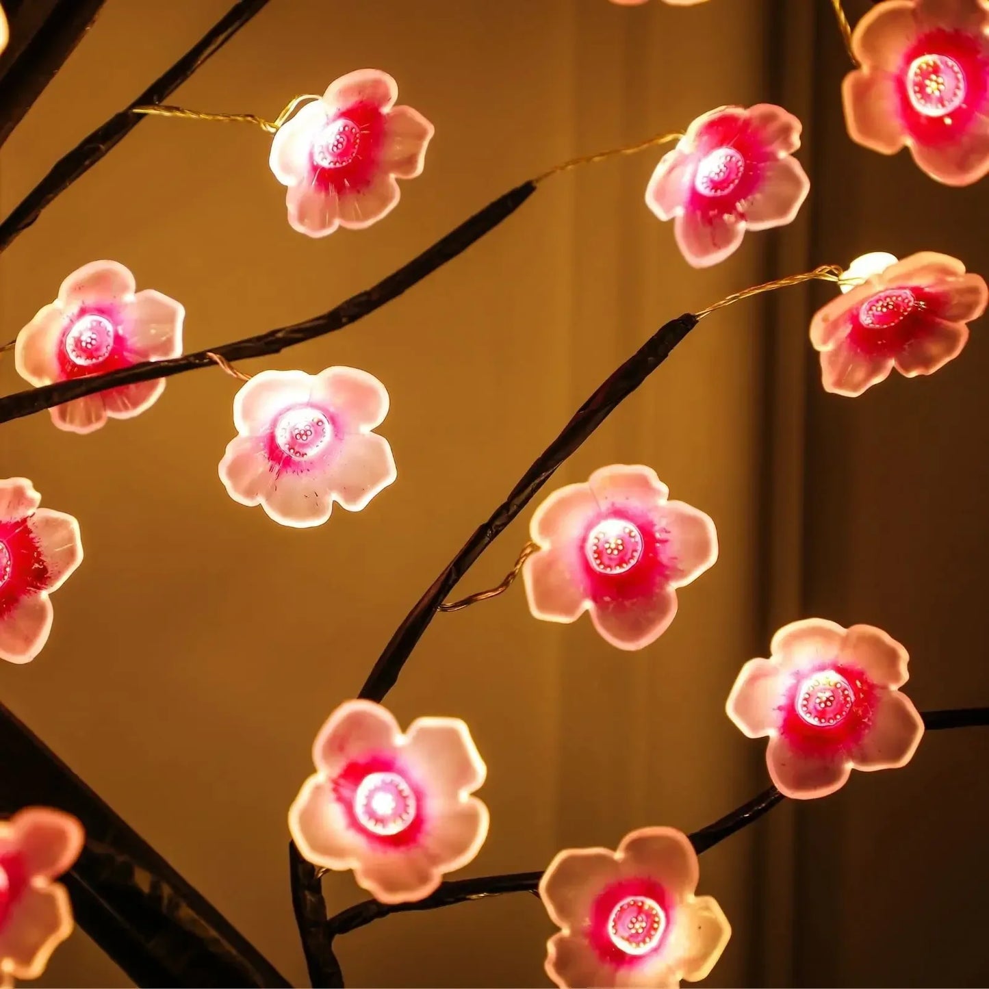 Table Tree Night Light USB/Battery Powered Touch Switch Artificial Bonsai Cherry Blossom Desktop Tree LED Lamp Light Decoration - Urbizia