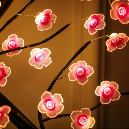 Table Tree Night Light USB/Battery Powered Touch Switch Artificial Bonsai Cherry Blossom Desktop Tree LED Lamp Light Decoration - Urbizia