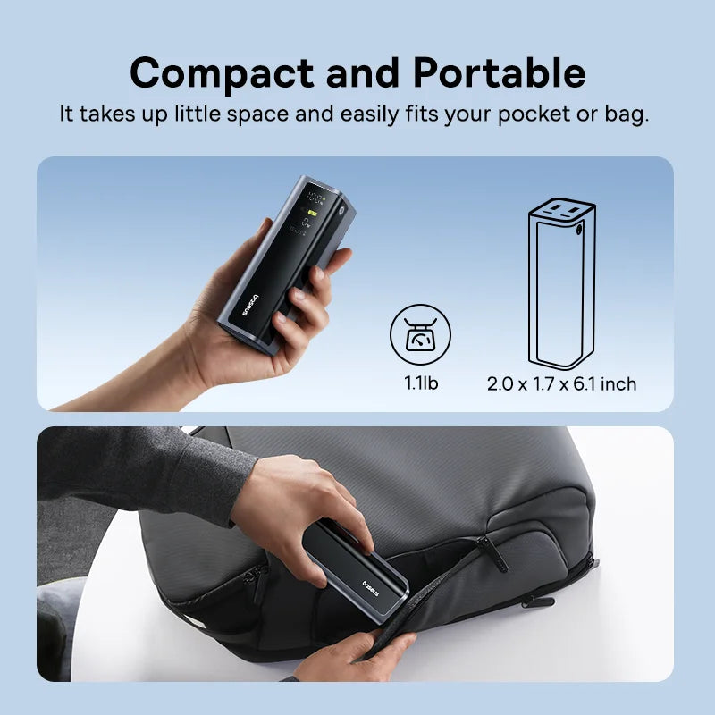 Baseus EnerGeek 145W Power Bank 20800mAh Dual USB A USB C PD 100W Fast Charging Digital Display Portable PowerBank for Laptop