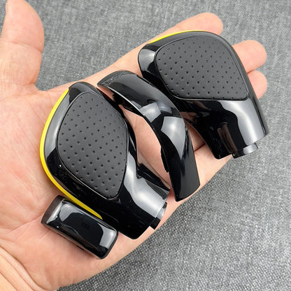 Black Chrome With Suede Leather Gear Shift Knob Side Cover DSG Emblem For VW Golf 6 7 R GTI Passat B7 B8 CC R20 Jetta MK6 GLI