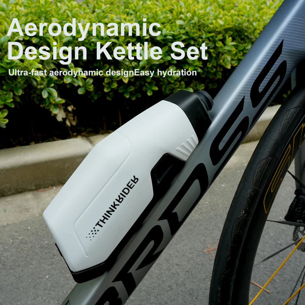 ThinkRider Bicycle 650ml Aerodynamic Water Bottle Bracket Set Bike Water Bottle MTB Road Frame Down Tube Riding Water Kettle