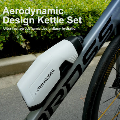 ThinkRider Bicycle 650ml Aerodynamic Water Bottle Bracket Set Bike Water Bottle MTB Road Frame Down Tube Riding Water Kettle