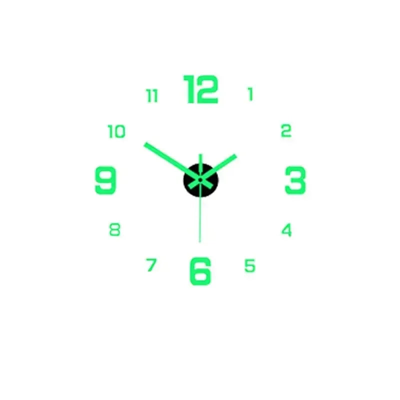 EW Creative Simple Luminous Digital Clock European Style DIY Silent Wall Clock Study Living Room Punch-Free Wall Sticker Clock - Urbizia