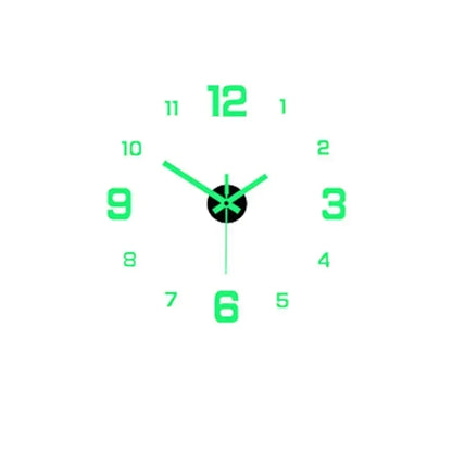 EW Creative Simple Luminous Digital Clock European Style DIY Silent Wall Clock Study Living Room Punch-Free Wall Sticker Clock - Urbizia