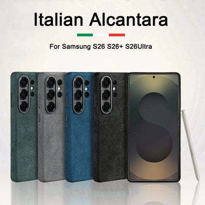 Genuine Italy Alcantara Leather Magnetic Case for Samsung S26 Ultra S26+ Plus with Magsafe Super Car Luxury Phone Back Cover