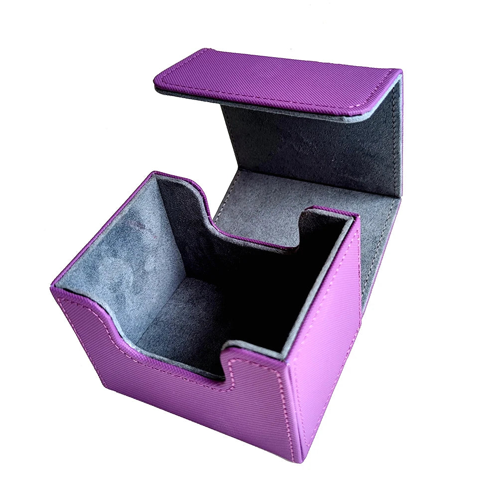 Premium Pu Leather Card Storage Box Large Capacity Sleek Minimalist Style For Sport Cards  Game Decks Durable Portable Organizer