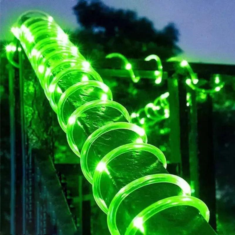 Solar Rope Lights Solar LED Light Path Deck Outdoor Garden Solar String Lights Waterproof Outdoor Lighting Strips 8 Light Modes