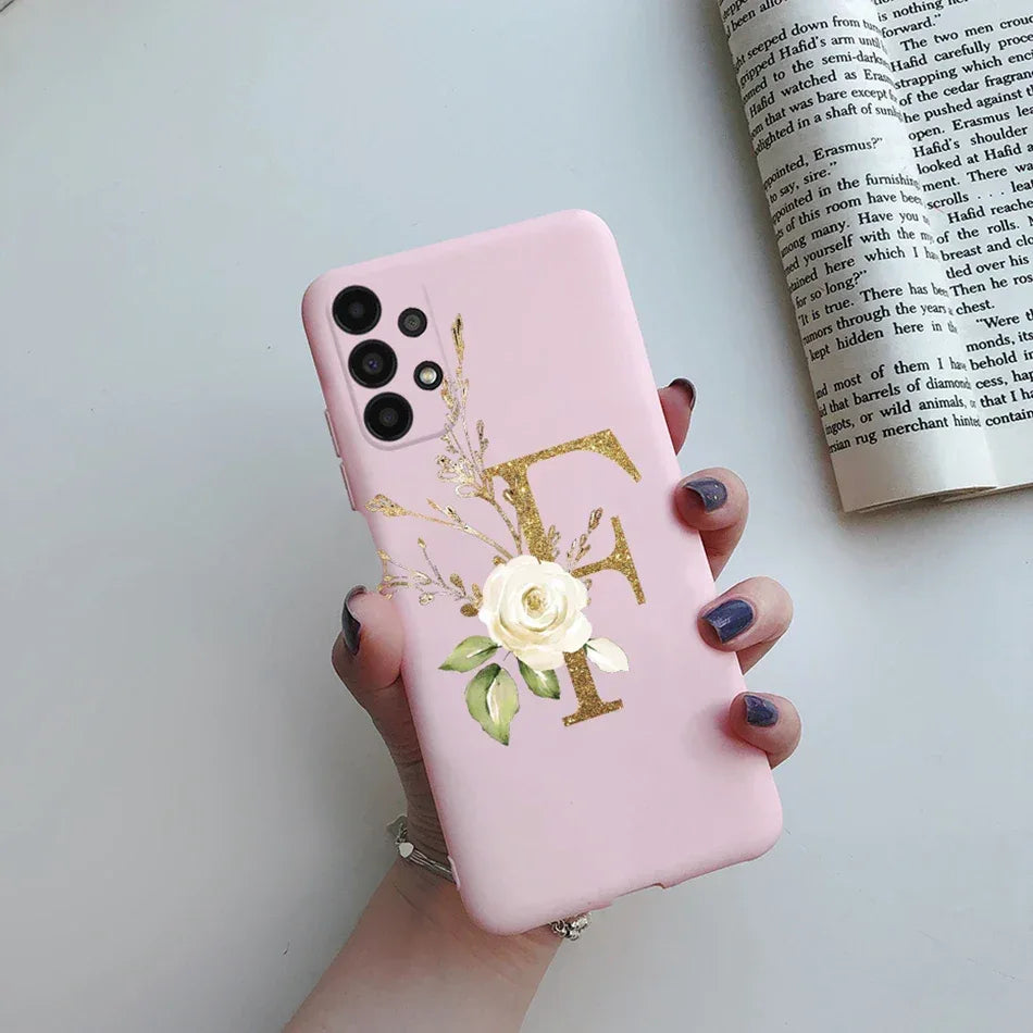 Flower Alphabet Soft TPU Case for Samsung Galaxy A Series