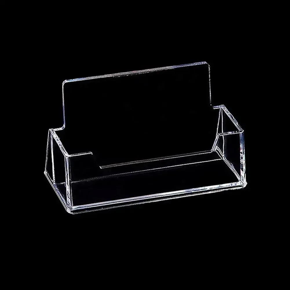 Clear Business Card Holder Organizer Office Desk Display Stand Memo Counter Accessories Tabletop Business Card Holder Case Box - Urbizia
