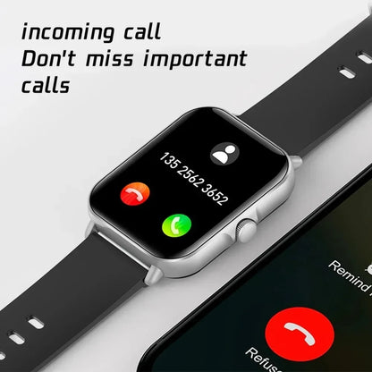 2025 2.01'' Smart Watch Bluetooth Call Play Music Smartwatch Fitness Clock Sport Waterproof Watches for Men Women iPhone Android - Urbizia