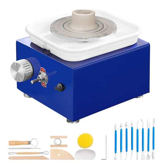 SucceBuy Mini Pottery Wheel – 2 Turntables, 0–300RPM, 30W