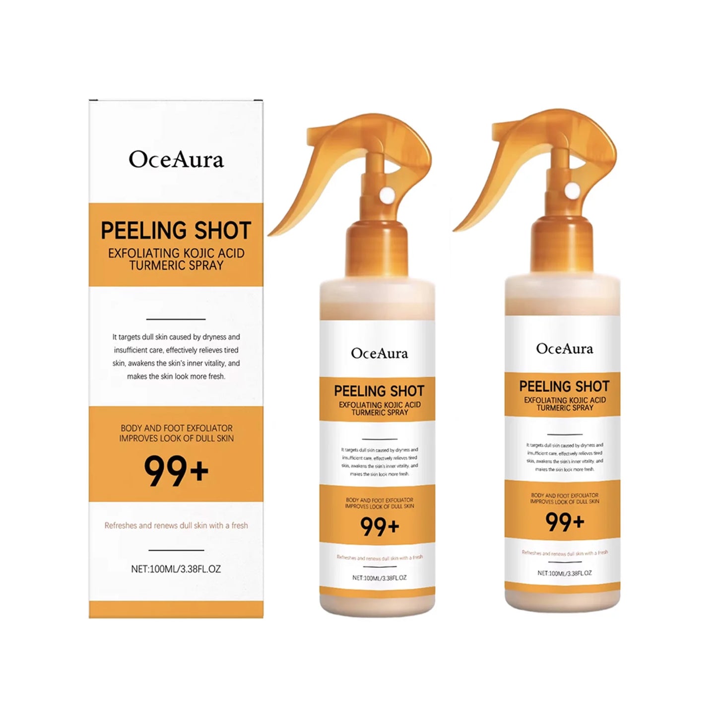Kojic Acid Turmeric Spray and Serum Keratin Care Exfoliating Peeling Solution Nourishing Hydrating Skin Care Firmness