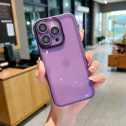 Clear Silicone Camera Protection Case for iPhone Series