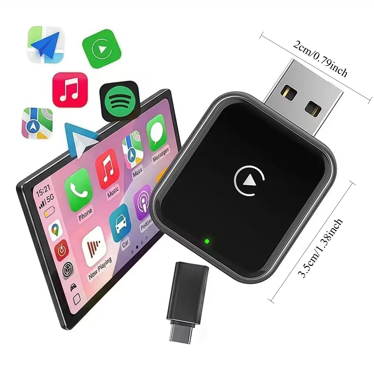 Vyvylabs Upgraded Wireless Carplay Adapter Convert Wired to Wireless Carplay Adapter Fast Auto Connection for iPhone Android Device