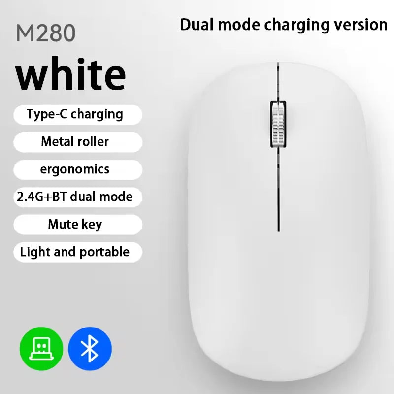 New Wireless Mouse Type-C Charging Silent Click Portable Office Ergonomic Laptop Universal Lightweight Office Game No-Noise 2026