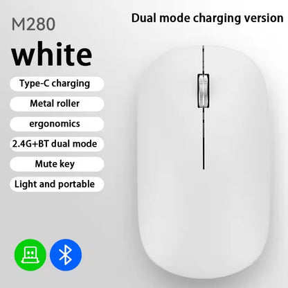 New Wireless Mouse Type-C Charging Silent Click Portable Office Ergonomic Laptop Universal Lightweight Office Game No-Noise 2026