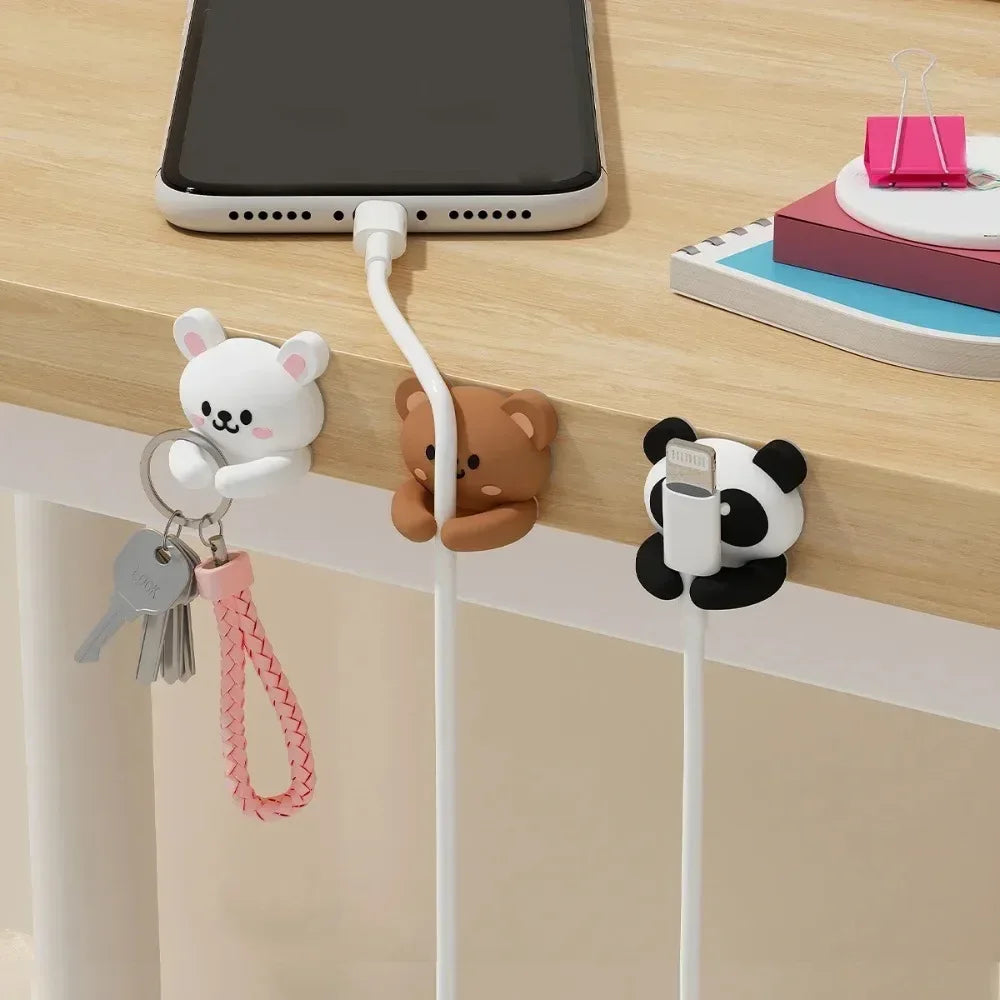 Desktop Cable Organizer Holder Winder Clips Desk Self-Adhesive Mobile Phone Data Cable Management Wire Cord Holder - Urbizia
