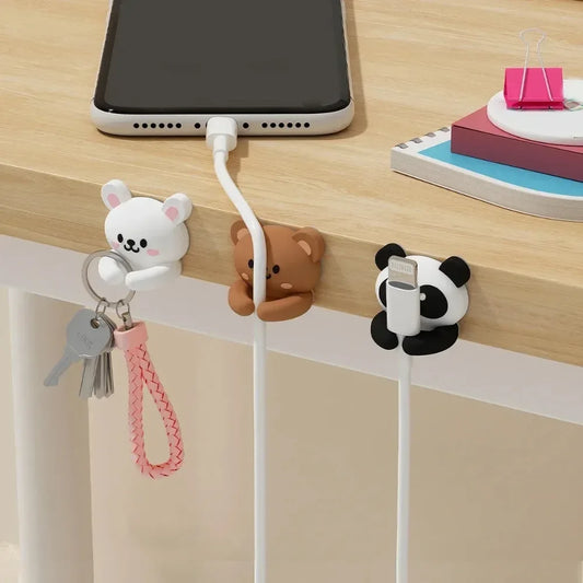 Desktop Cable Organizer Holder Winder Clips Desk Self-Adhesive Mobile Phone Data Cable Management Wire Cord Holder - Urbizia