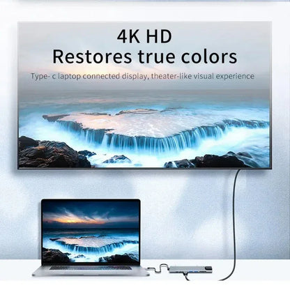 8-in-1 USB-C Hub 4K HDMI Docking Station with RJ45 & Card Reader
