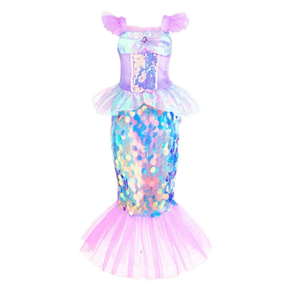 Mermaid Birthday Party Dress – Summer Girl Mermaid Costume for Kids 2-10 Yrs, Anime Cosplay & Fantasy Gown