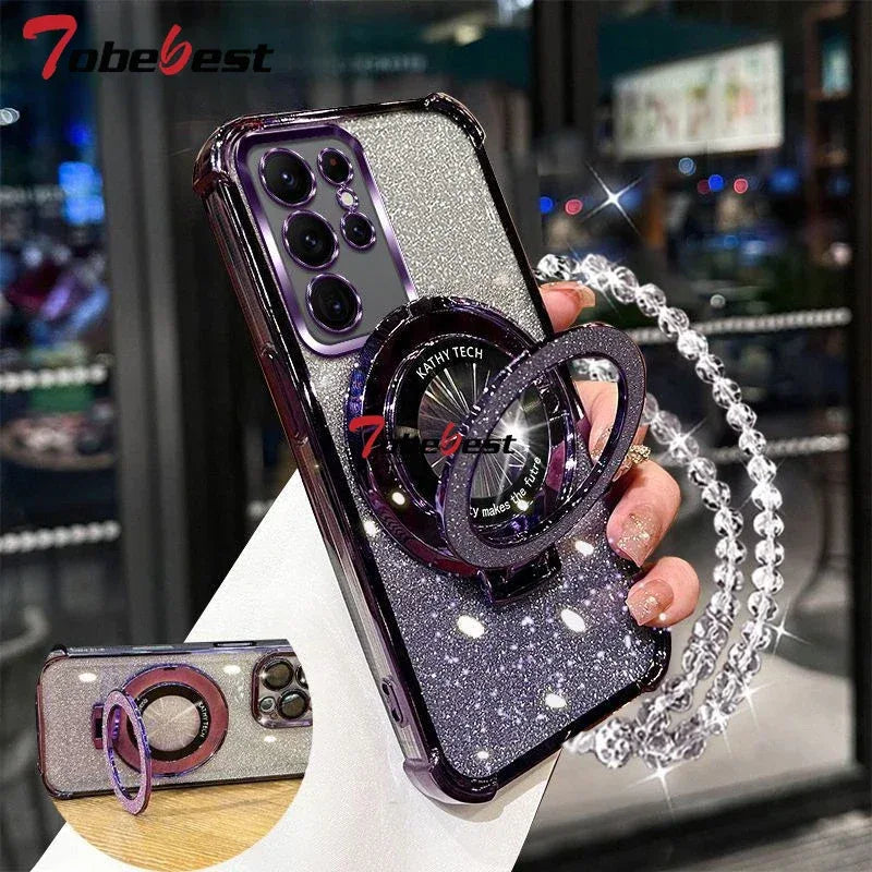 Glitter Crystal Bracelet Shockproof Case for Samsung Galaxy
