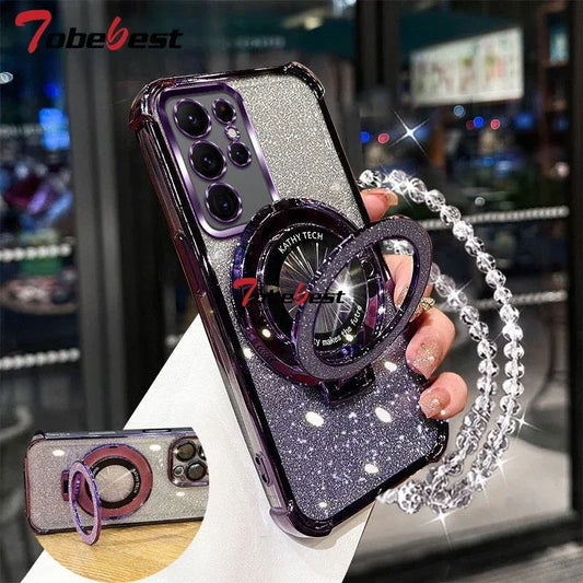 Glitter Crystal Bracelet Shockproof Case for Samsung Galaxy