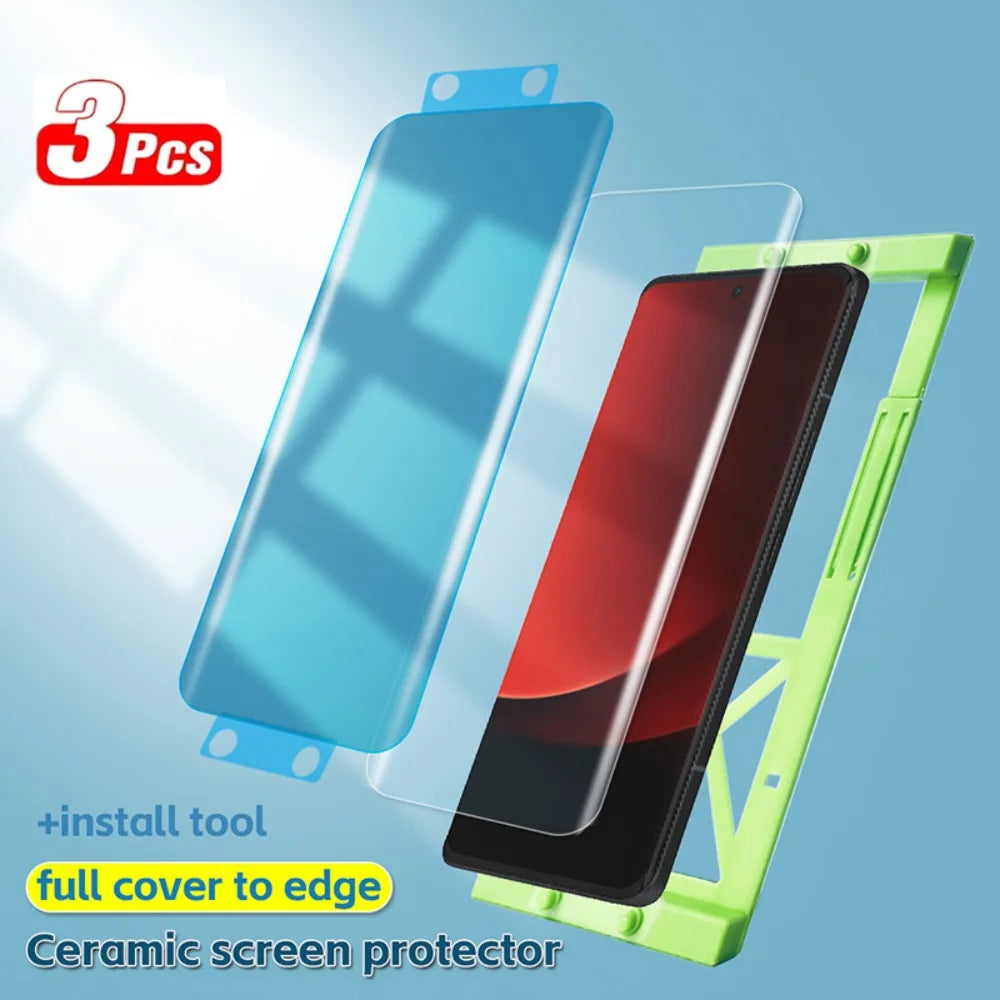 3pcs Ceramic Hydrogel Film For Samsung Galaxy S26 S25 Ultra S24 S23 S22 S21 S20 Plus/Ultra Screen Protector +Install Kit