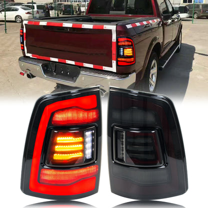 LED Tail Lights for Dodge Ram 1500 2500 3500 2009-2018 4th Gen Dynamic Animation Sequential Turn Signal Rear Lamps Assembly