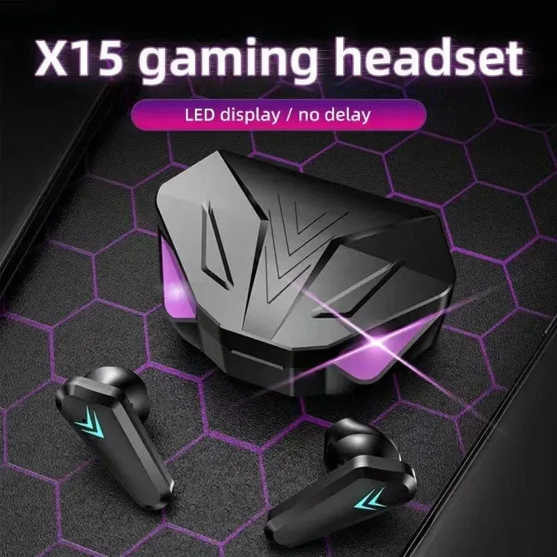 TWS Wireless Bluetooth Headset LED Display Gamer Earbuds with Mic Wireless Headphones Noise Cancelling Bluetooth Earphones X15 - Urbizia