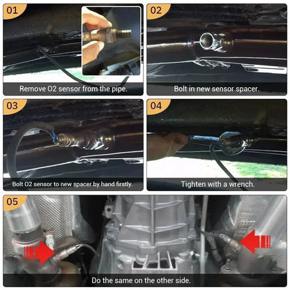 P0420 P0430 Universal O2 Sensor Spacer Adapter M18X1.5 Check Engine Light CEL Mini Catalyst For Fault Code