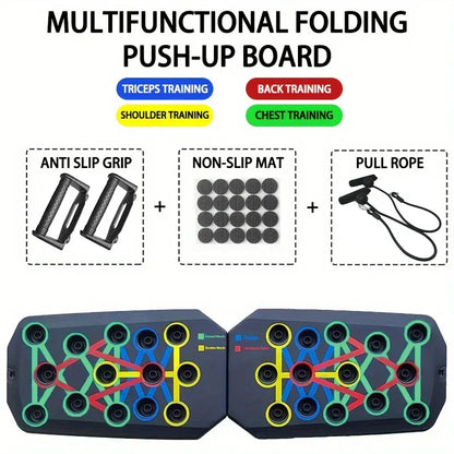 Push-up Board Set Portable Multifunctional Push-up Bar Foldable Fitness Equipment For Chest Abdomen Arms/Back Training - Urbizia