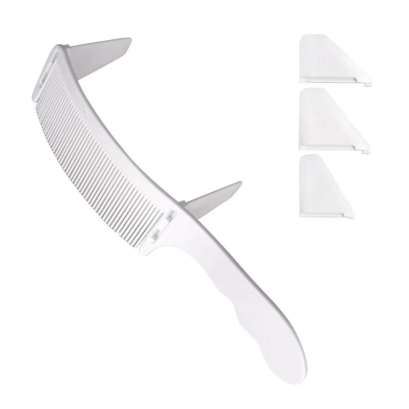 Barber Flat Top Haircut Comb Curved Hair Clipping Cutting Arced Comb Professional Hair Cutting Curved Positioning Comb