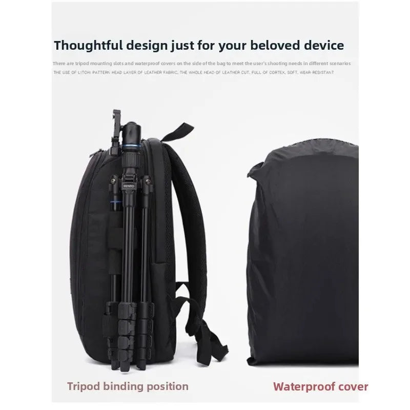 Shoulder Camera Bag Backpack Suitable for Canon, Nikon, Sony Digital Mirrorless Camera Bag, lightweight, Professional, Large Cap