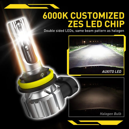 AUXITO 2Pcs H8 LED Bulb H11 H9 9005 HB3 9006 HB4 Car Headlight Super Bright  Fog Light Bulb Head Light Fanless Auto Lamp