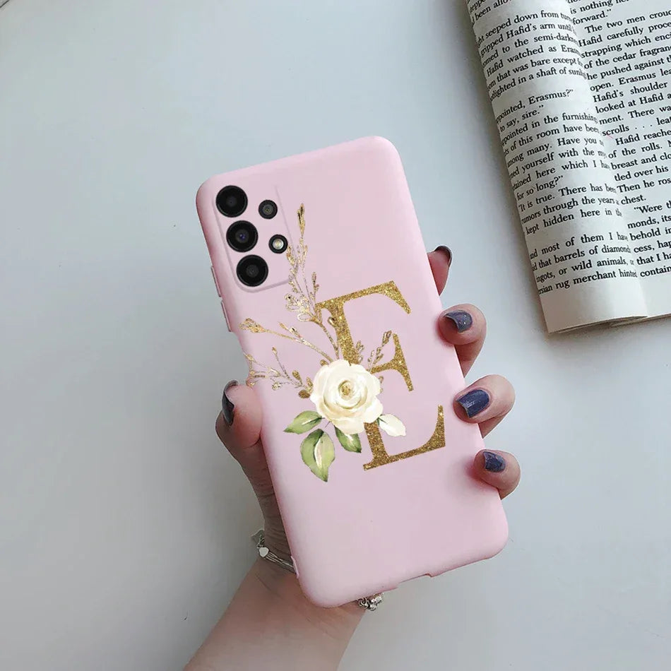 Flower Alphabet Soft TPU Case for Samsung Galaxy A Series
