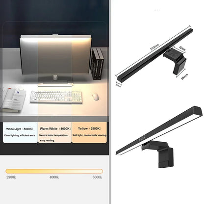 USB Stepless Dimming Screen Hanging Lights Curved Screen Monitor Light Bar RGB Background Atmosphere Desk Lamp Monitor Light Bar - Urbizia