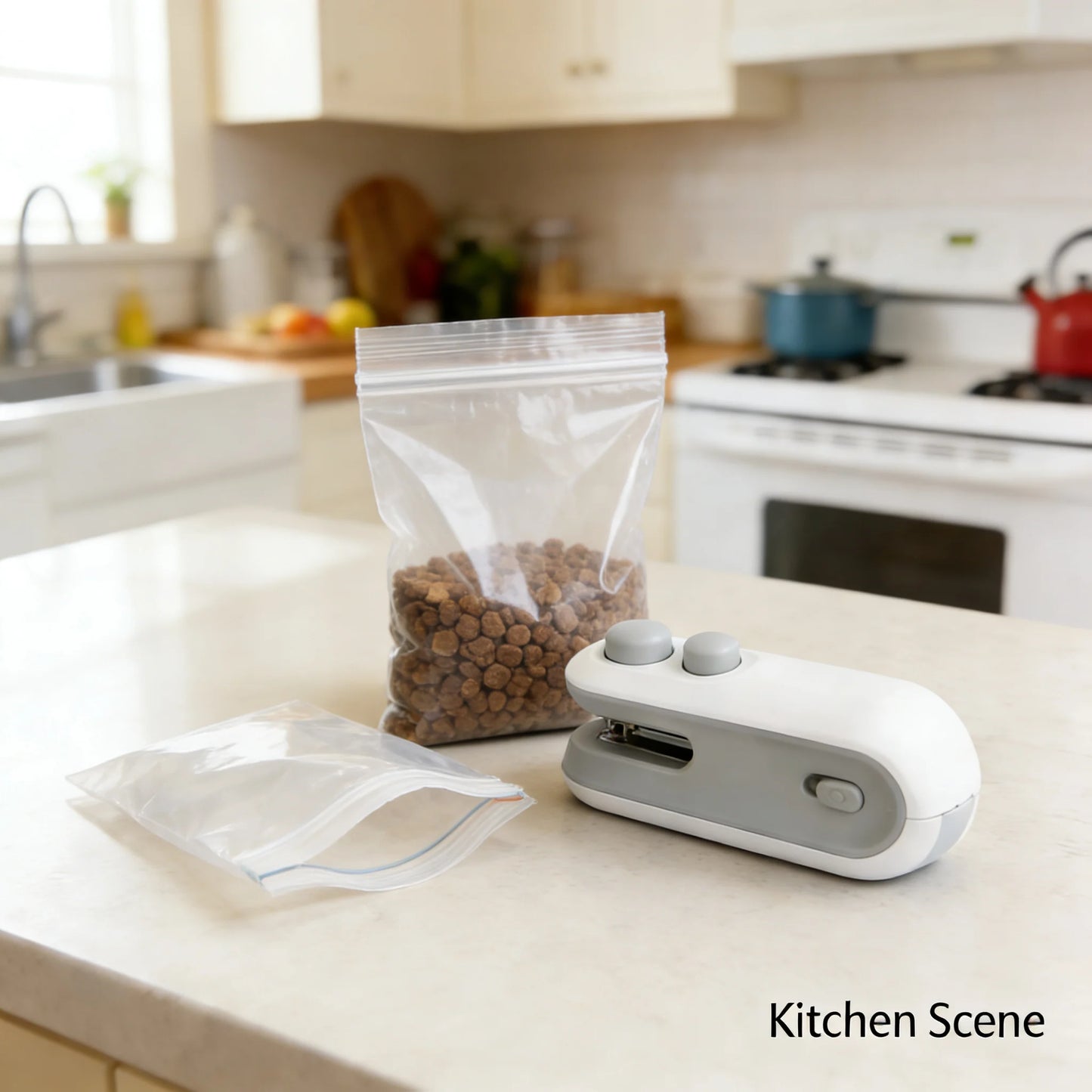 Rechargeable 2-in-1 Mini Heat Sealer With Cutter Portable Bag Sealer For Food Snacks Kitchen Storage