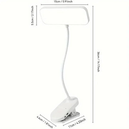 Clip-on LED USB charging desk lamp for college students, dormitory desk and bedroom reading lamp, suitable for office, study, be - Urbizia