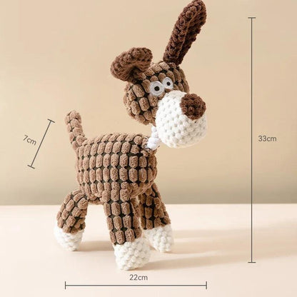 Plush Dog Toy Animals Shape Bite Resistant Squeaky Toys Corduroy Dog Toys for Small Large Dogs Puppy Pets Training Accessories