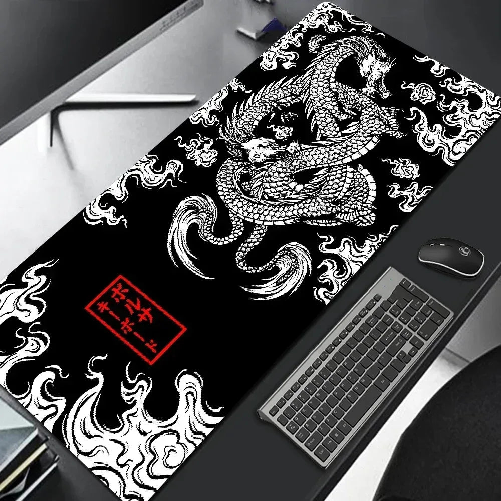 Japanese Dragon Large XXL Gaming Mousepad 900x400 700x300 Speed Desk Mat Anime Theme Keyboard Gamer Mouse Pad for Esports - Urbizia