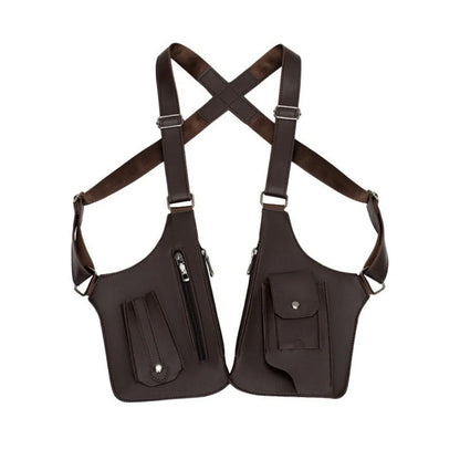 Vintage Double Shoulder Armpit Bag Adjustable Strap Steampunk Underarm Strap Wallet Pocket Gothic Waterproof