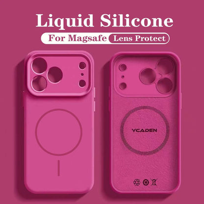 For 18 Magsafe Magnetic Wireless Charging Solid Color Soft Silicone Phone Case For iPhone 18 17 Pro Max 16 15 14 13 Bumper Cover