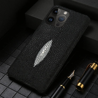 Genuine Leather Case for iPhone 17 Air 16 15 14 13 12 18 Pro Max Original Stingray Leather Back Cover Carcasa for iPhone 11 Pro