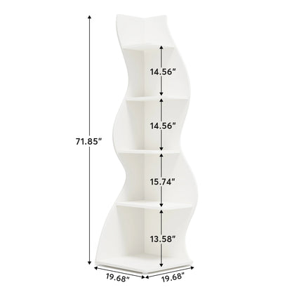 Tribesigns Corner Shelf, Modern 5-Tier Wall Corner Bookshelf, Stylish Corner Small Bookcase Storage Rack Plant Stand