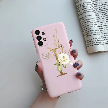 Flower Alphabet Soft TPU Case for Samsung Galaxy A Series