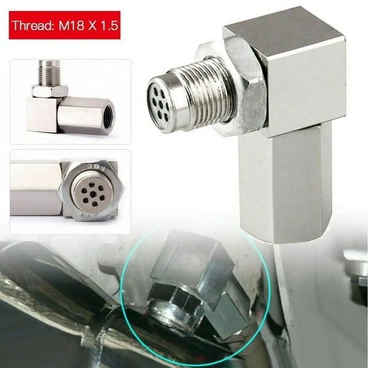 O₂ Sensor Spacer Adapter 90 Degree Connector Adapter M18x1.5 For Cars Engine Exhaust Systems Engine Light Universal