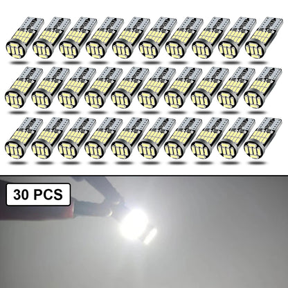 10-40 PCS CANBUS No Error T10 W5W LED Bulb For Car Interior Dome Door Map Trunk License Plate Lights 12V 26SMD 400LM 6500k White