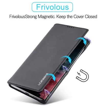 Flip Leather Phone Case For Samsung Galaxy S26 S25 S24 S23 Ultra S22 Plus S21 FE S20 Card Slot Stand Wallet Protect Cover