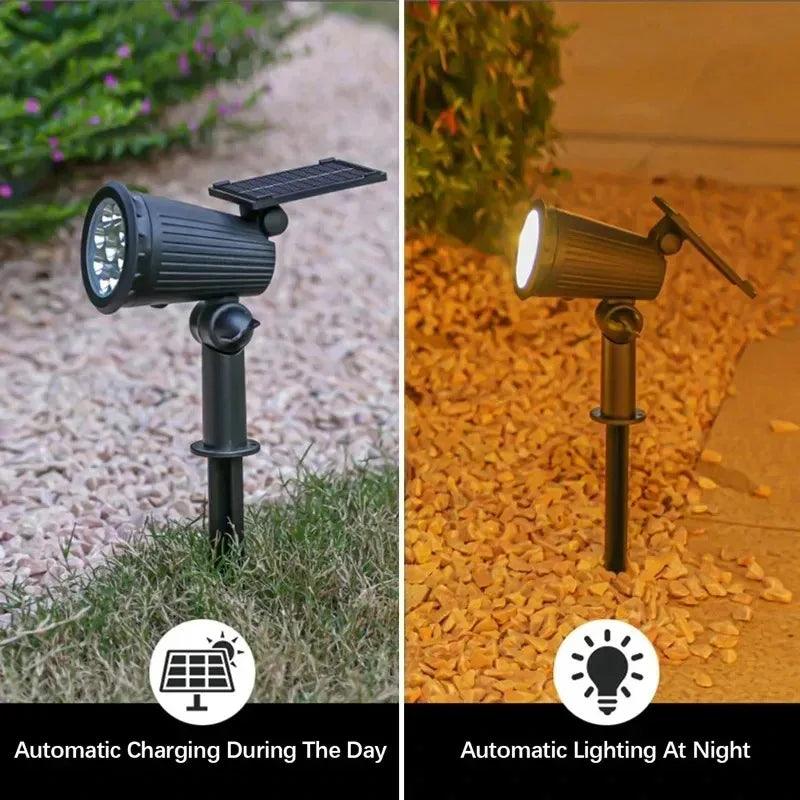 Solar Spotlight Outdoor Waterproof Spotlight with Adjustable Brightness Suitable for Garden Backyard Lane Courtyard Decoration